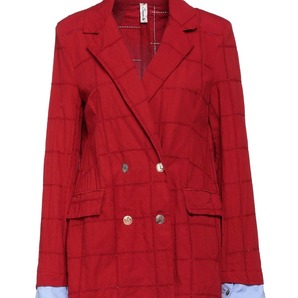 Italian Red Double-Breasted Women's Jacket